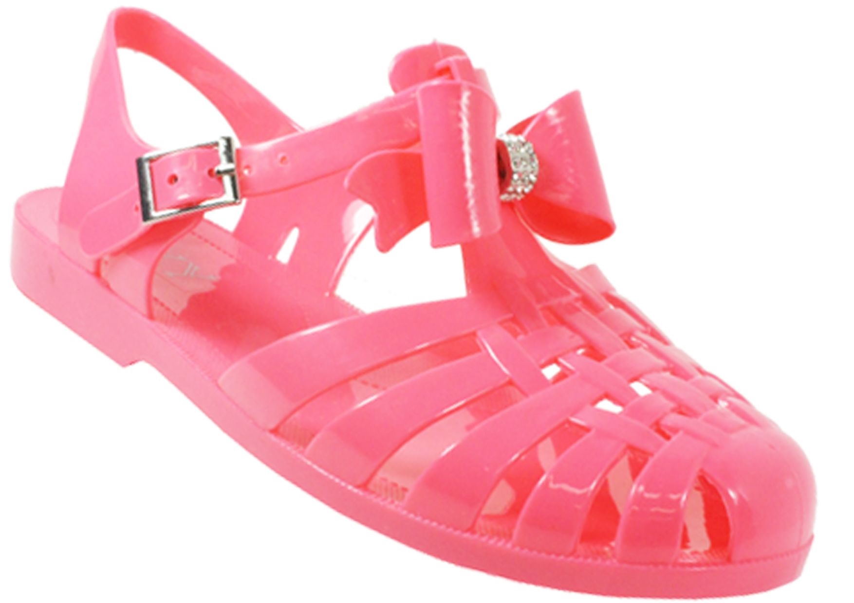 jelly sandals with bow